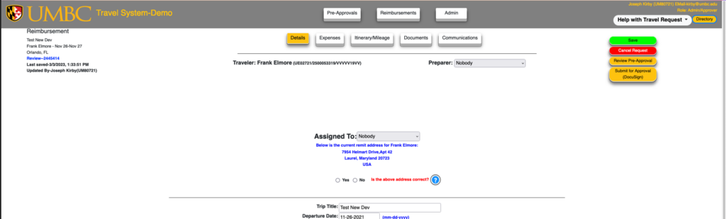 Travel – Business Services – UMBC